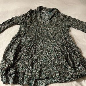 Zara Green Floral Blouse